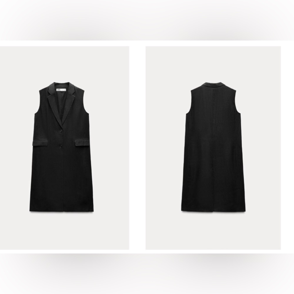 Zara NWT ZW Collection Size Medium Linen Blend Vest❣️ - Picture 4 of 7